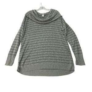 Sweet & Sinful Womens XXL Silver Shimmer 2XL Cowl Neck Oversized Sweater Tunic